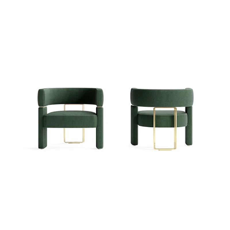 висококачествен набор от столове, мебели, метални завъртане кърпа за почивка столове за всекидневна облекчаване на модерно луксозно кожен стол с акцент Изображение 5