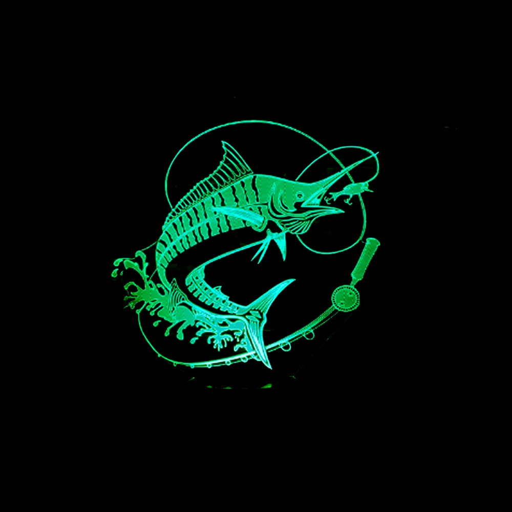 Нов Риболовен Шаран 3d NightlightRemote Управление Сензорен Прекъсвач на 3d осветителни Тела Luminaria De Mesa Led нощна светлина Изображение 0