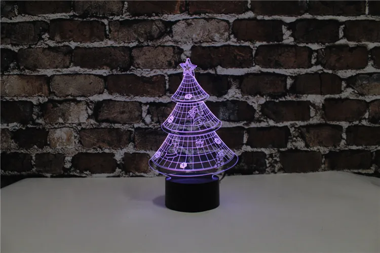 YJM-2823 Коледни Подаръци, Коледна елха 3D Led Нощни лампи Атмосфера, Празнични Аксесоари Осветление за Интериор за Свети Валентин Изображение 5