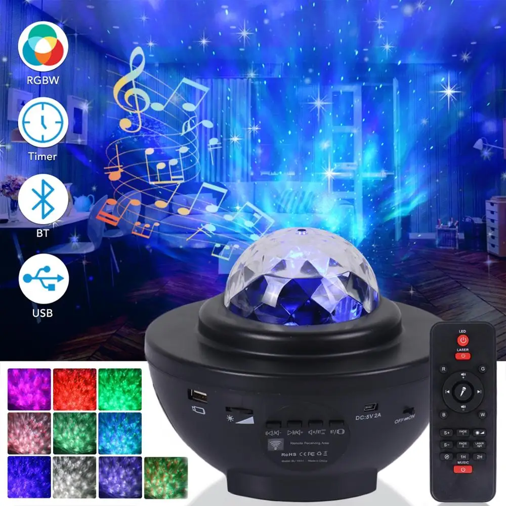 Цветна Звездното Небе Galaxy Проектор Светлина Bluetooth USB Гласово Управление на Музикалния Плеър Led нощна светлина Проекционная Лампа Подарък Изображение 0