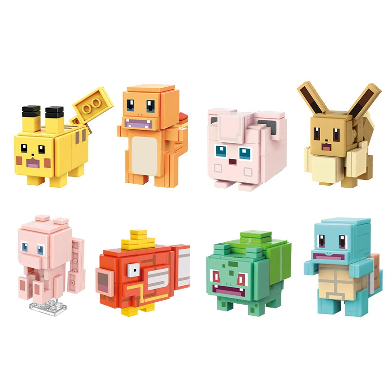 Поредица Pokemon градивните елементи на Играчки, Фигурки Модел Играчки Джобен Чудовище Гьярадос Пикачу Венузавр Слот Кукли Блокове Деца DIY Подарък Изображение 0