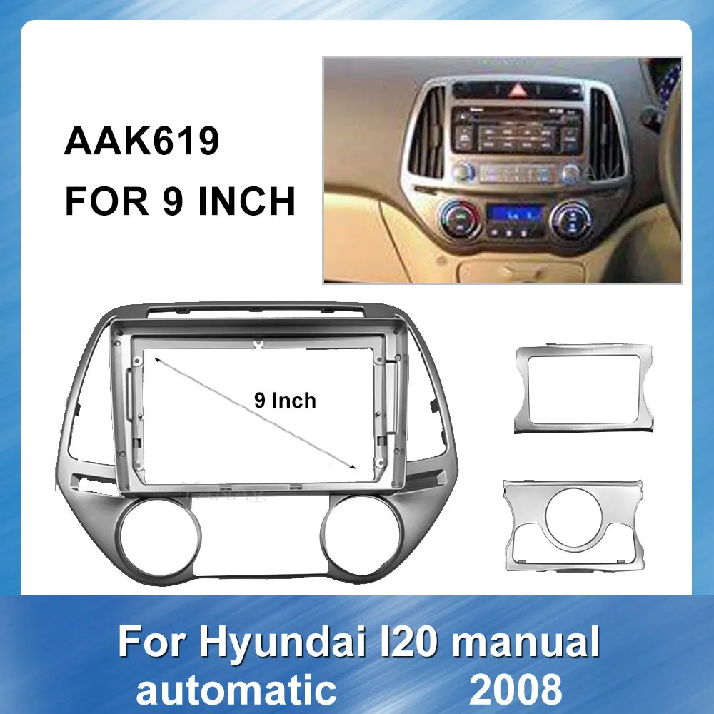 Автомобилна Радиоприемная панел с GPS-навигация за Hyundai I20 2008, авто стереоприемник, Панел за монтаж към таблото, Монтажен Комплект за довършителни работи на дограма Изображение 0