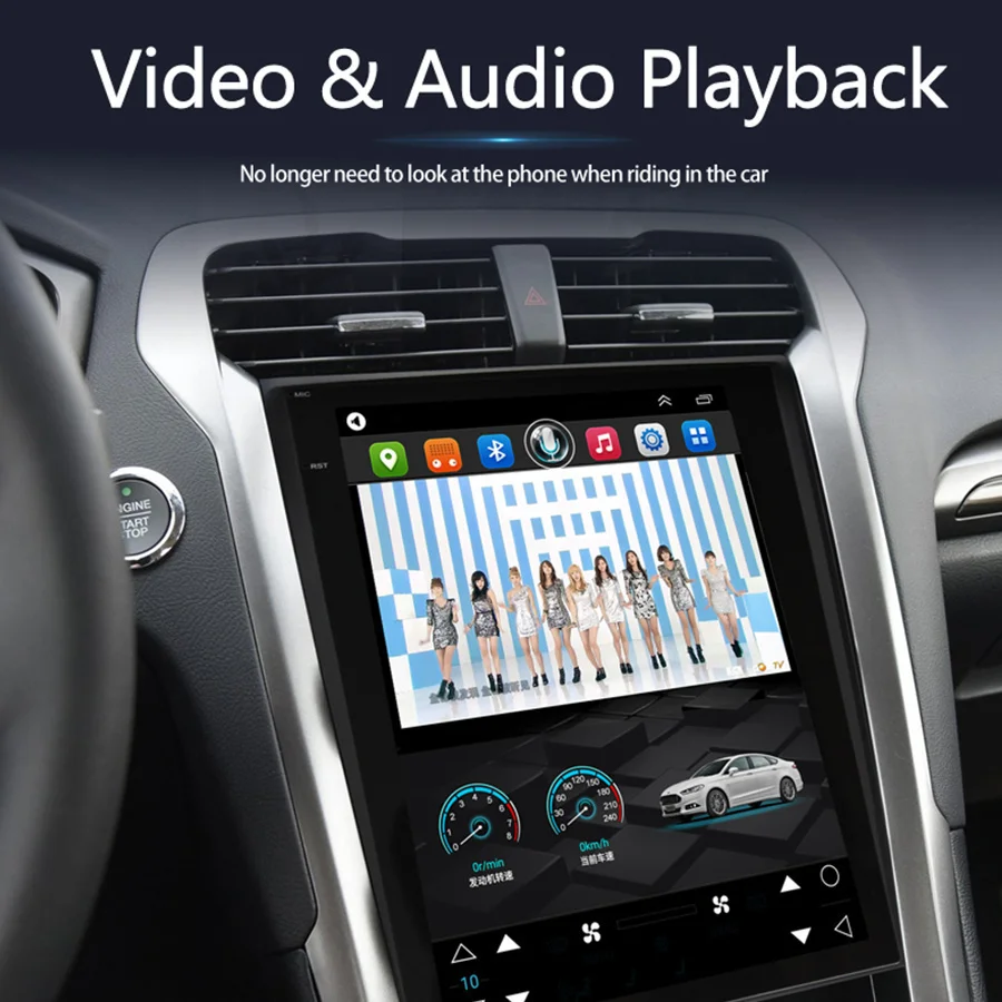 128 Грама За Ford Mondeo Fusion MK5 Радио Android 10 Мултимедия 2013-2019 GPS Navi Главното устройство Tesla Авто Аудио Стерео Видео плейър Изображение 5