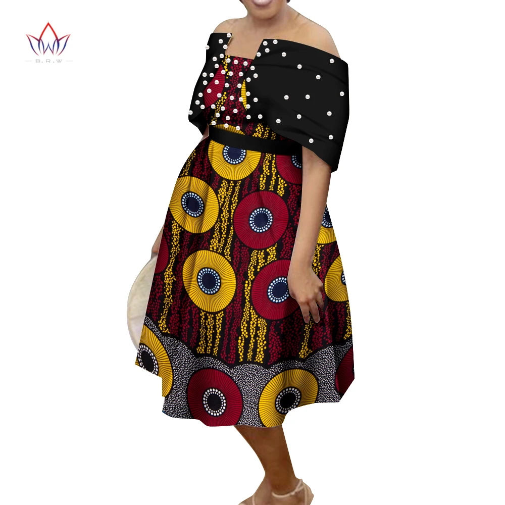 Африкански рокли за жени, традиционни Африкански Дрехи, Елегантни Рокли на Анкара, Модерно Африкански рокля 6xl За Дама до средата на прасците, WY9774 Изображение 3