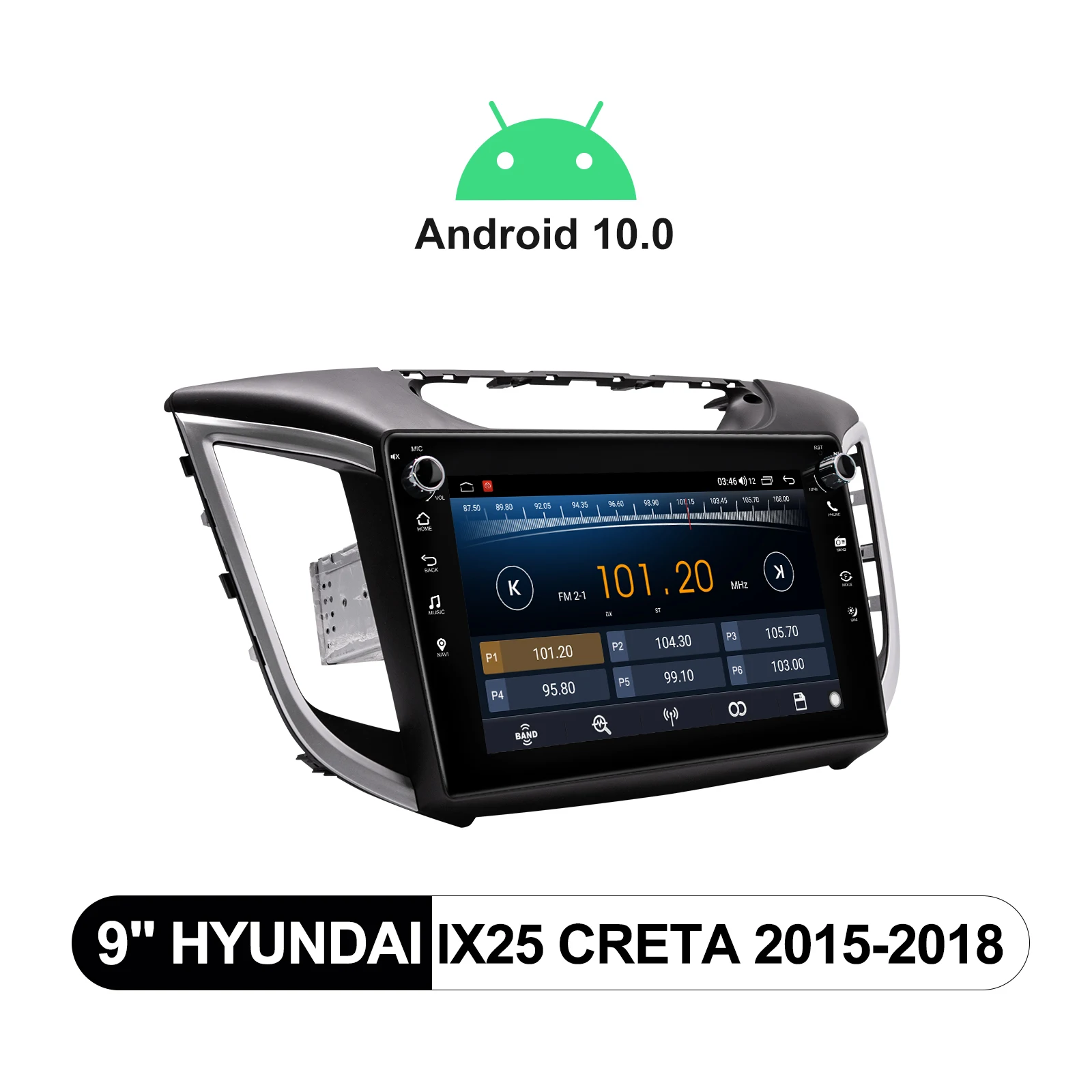 Android 10,0 главното устройство GPS Навигация, 4 GB RAM + 64 GB ROM авто радио за Hyundai IX25 Creta 2015-2018 без DVD-плейър Поддръжка на RDS 4G Изображение 1