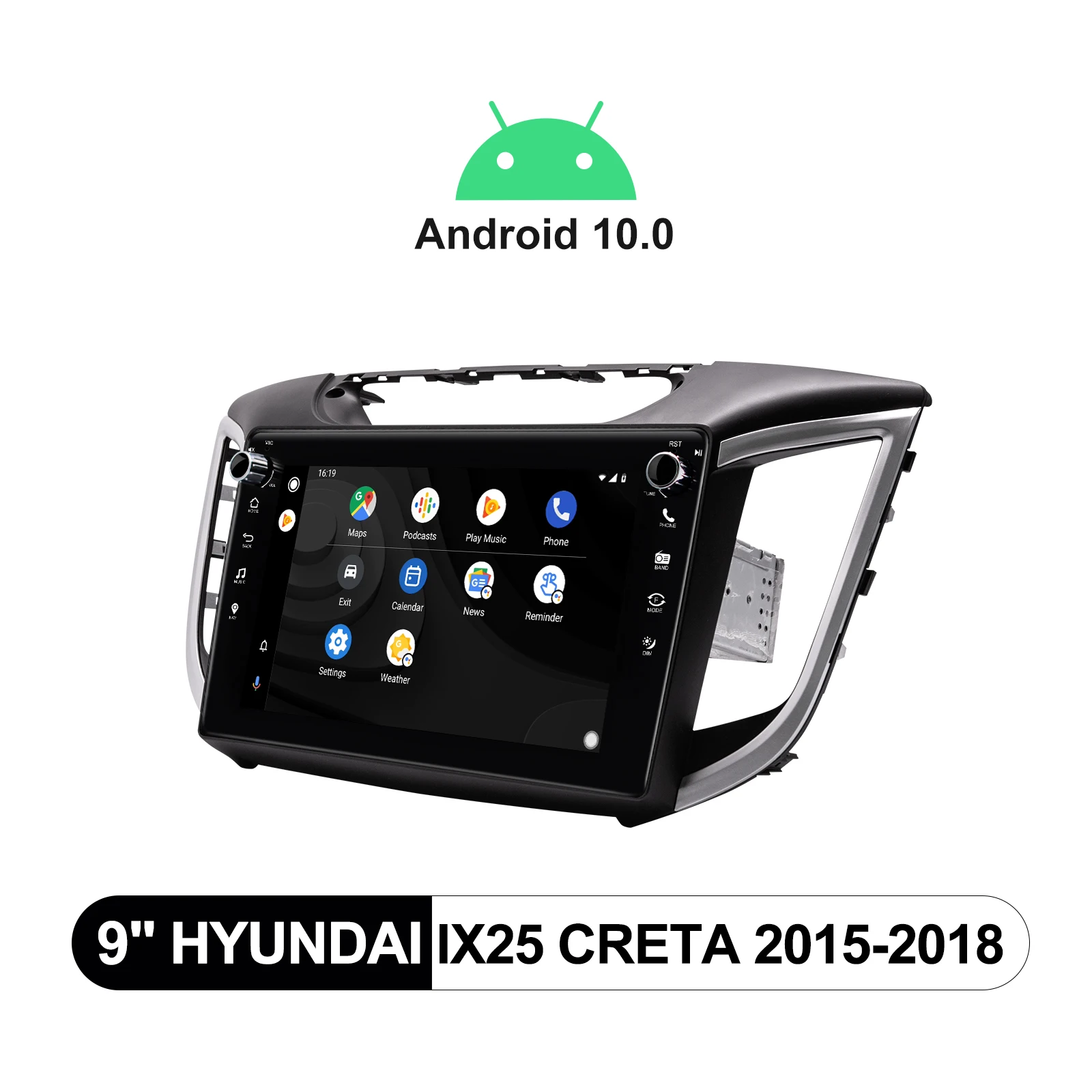Android 10,0 главното устройство GPS Навигация, 4 GB RAM + 64 GB ROM авто радио за Hyundai IX25 Creta 2015-2018 без DVD-плейър Поддръжка на RDS 4G Изображение 4