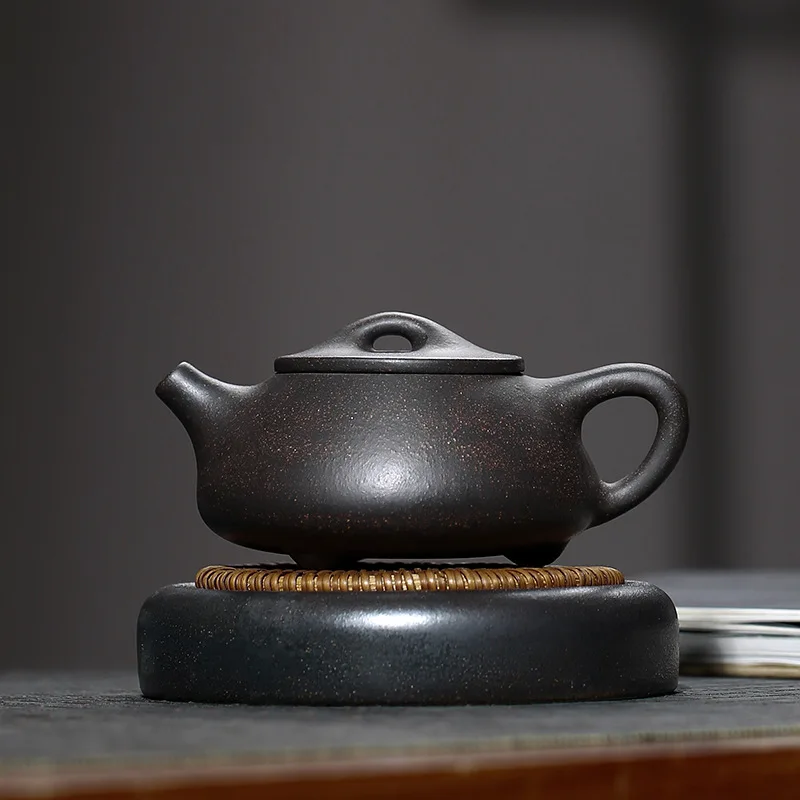 Каменна кофа пот Yixing сурова руда черно златист пясък лилав пясък гърне скица малък чайник известният чай Комплект ръчно изработени Кунг-фу Изображение 1