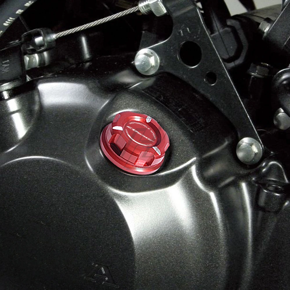 За Honda CB650F След 2014 г. на Кутията на масления капачка на Двигателя на мотоциклет Болт, Винт Капачка изпускането Изображение 1