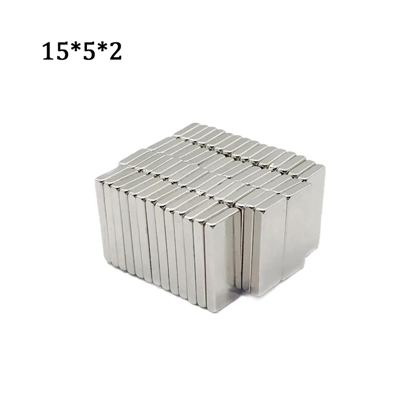 10/30/50/80/100 Бр 15x5x2 неодимовый магнитен блок 15 mm x 5 mm x 2 mm N35 Супер Мощен редкоземельный постоянен Магнитен диск NdFeB Изображение 0