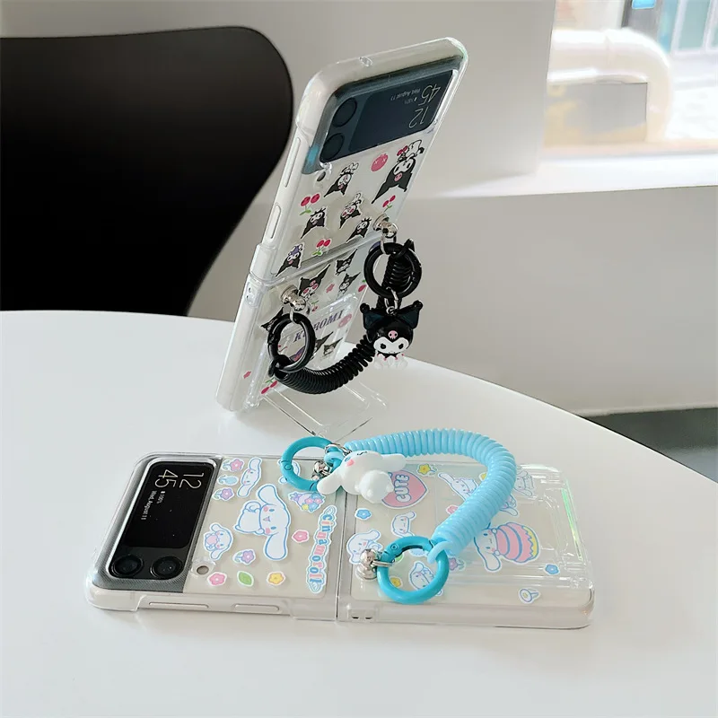 Sanrio Kuromi Cinnamoroll Калъф за Телефон Samsung Galaxy Z Флип 3 5G Zflip3 Z Флип 4 Flip3 Zflip Flip4 Сладък Калъф My Melody Седалките Изображение 0