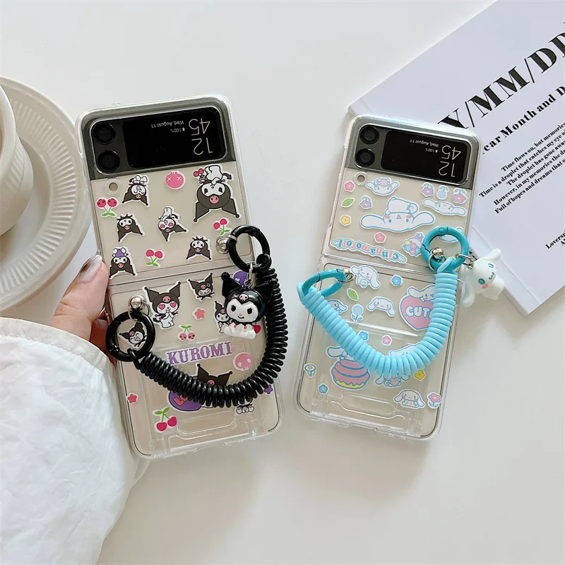 Sanrio Kuromi Cinnamoroll Калъф за Телефон Samsung Galaxy Z Флип 3 5G Zflip3 Z Флип 4 Flip3 Zflip Flip4 Сладък Калъф My Melody Седалките Изображение 1