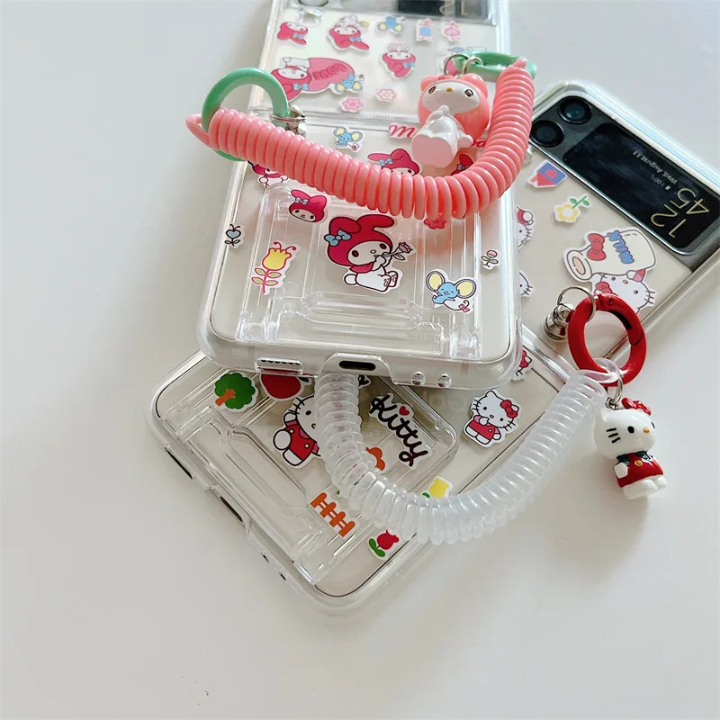 Sanrio Kuromi Cinnamoroll Калъф за Телефон Samsung Galaxy Z Флип 3 5G Zflip3 Z Флип 4 Flip3 Zflip Flip4 Сладък Калъф My Melody Седалките Изображение 3